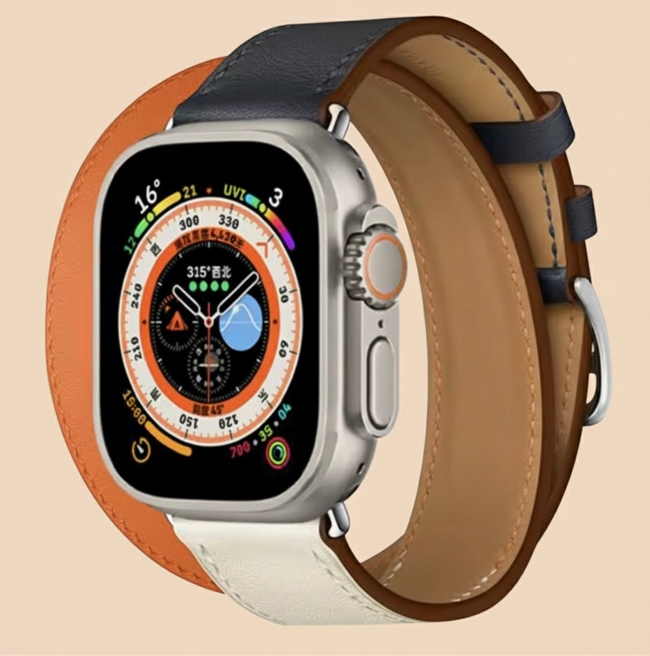 Double Tour Genuine Leather Band for Apple Watch