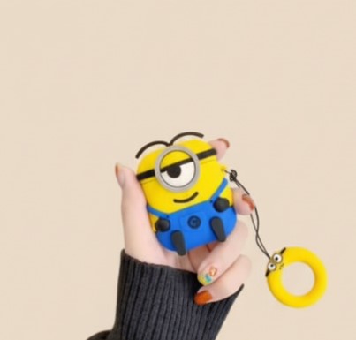 3D Big-Eyes Bear Silicone AirPods Case – Cute Protective Cover with Hook for AirPods 4 (2024) & AirPods Pro 2