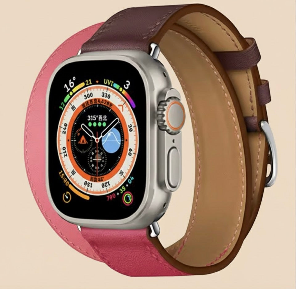 Double Tour Genuine Leather Band for Apple Watch