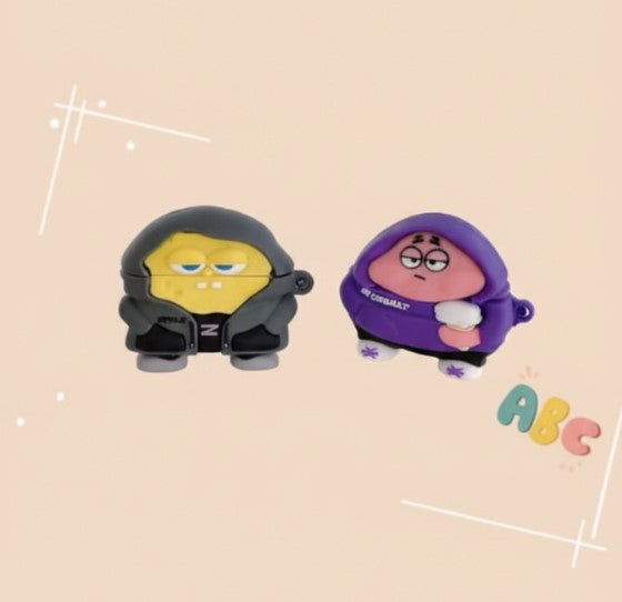 Cute 3D SpongeBob & Patrick Star Silicone Case for AirPods