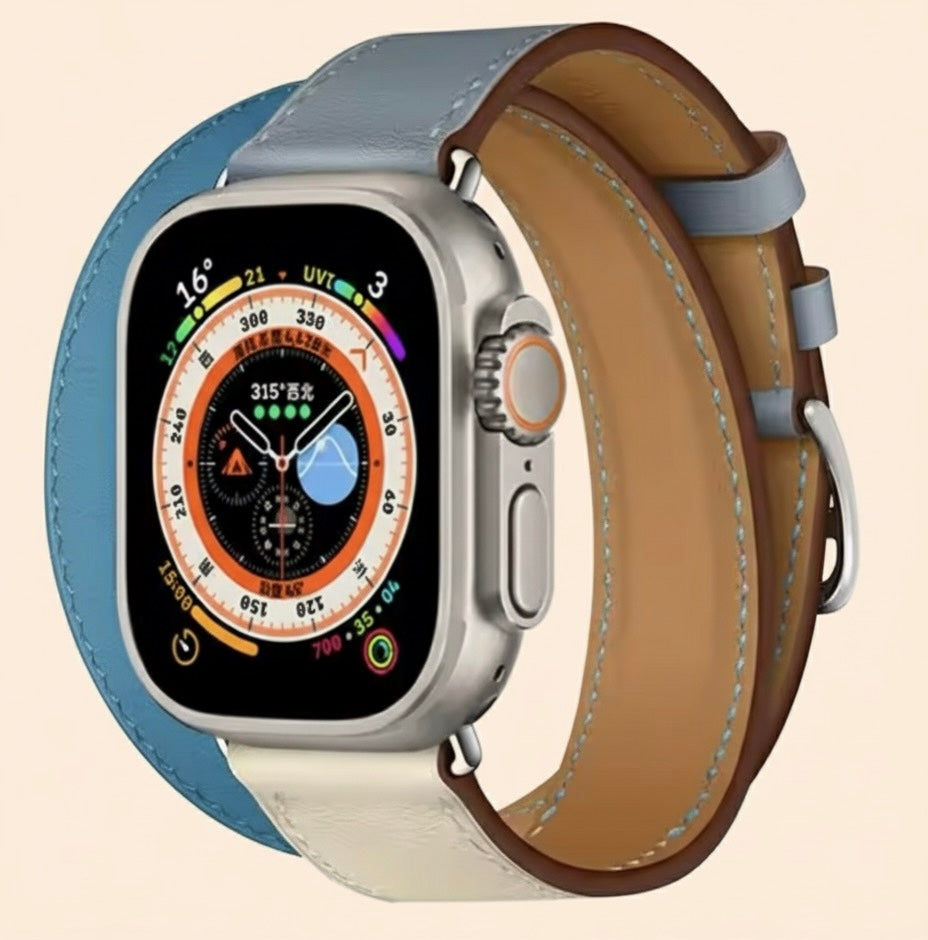 Double Tour Genuine Leather Band for Apple Watch