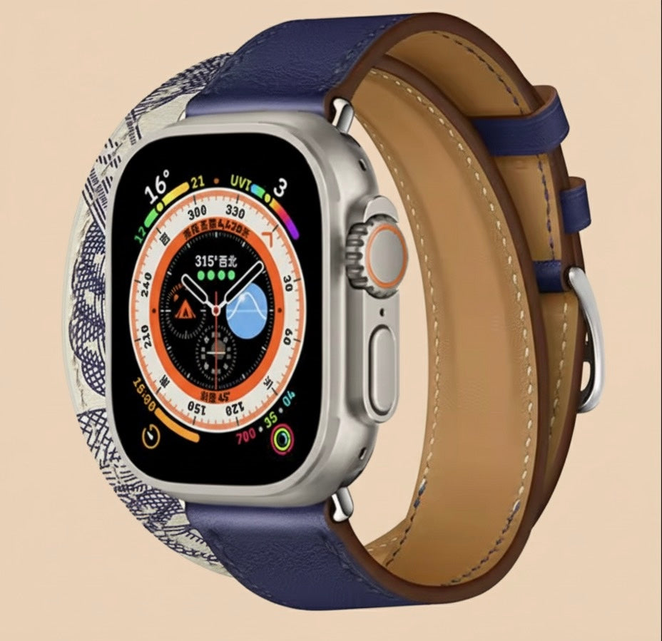 Double Tour Genuine Leather Band for Apple Watch
