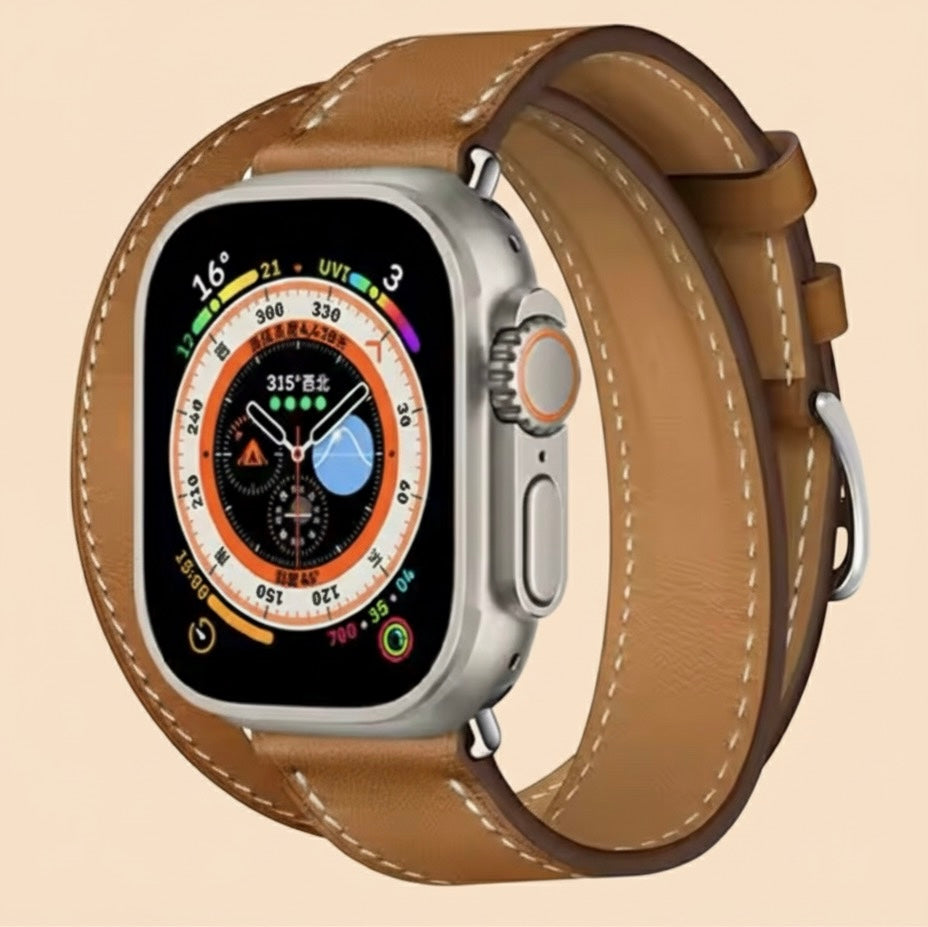 Double Tour Genuine Leather Band for Apple Watch