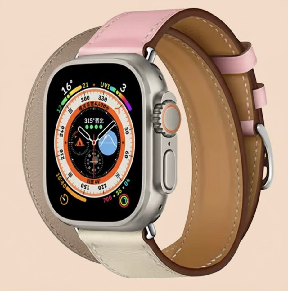 Double Tour Genuine Leather Band for Apple Watch