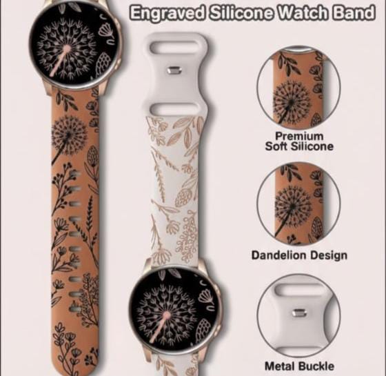 20mm Two-Color Carved Flower Silicone Strap – Universal Quick-Release Band for Samsung Galaxy Watch