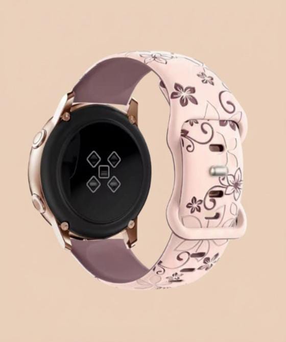 20mm Two-Color Carved Flower Silicone Strap – Universal Quick-Release Band for Samsung Galaxy Watch