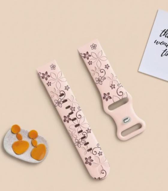 20mm Two-Color Carved Flower Silicone Strap – Universal Quick-Release Band for Samsung Galaxy Watch