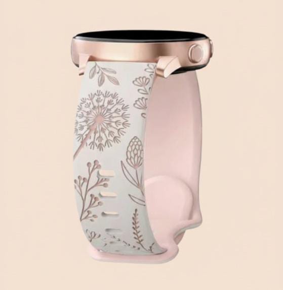20mm Two-Color Carved Flower Silicone Strap – Universal Quick-Release Band for Samsung Galaxy Watch
