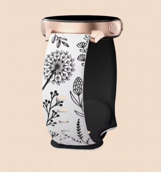 20mm Two-Color Carved Flower Silicone Strap – Universal Quick-Release Band for Samsung Galaxy Watch