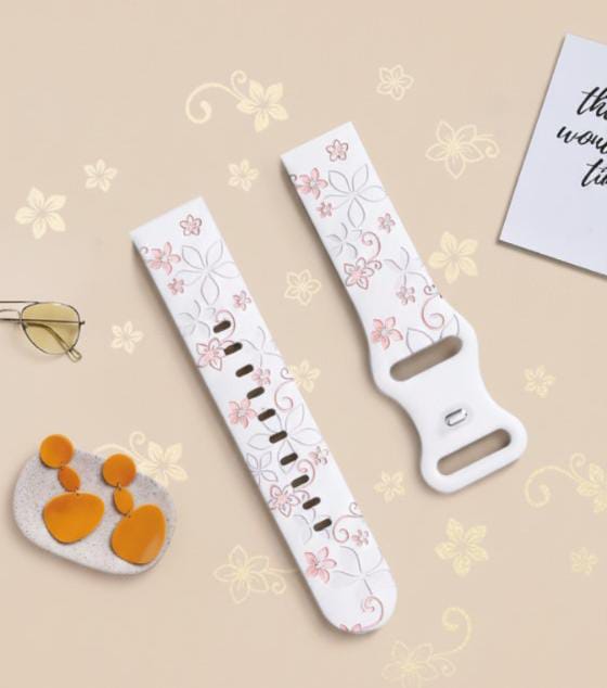 20mm Two-Color Carved Flower Silicone Strap – Universal Quick-Release Band for Samsung Galaxy Watch