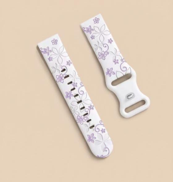 20mm Two-Color Carved Flower Silicone Strap – Universal Quick-Release Band for Samsung Galaxy Watch