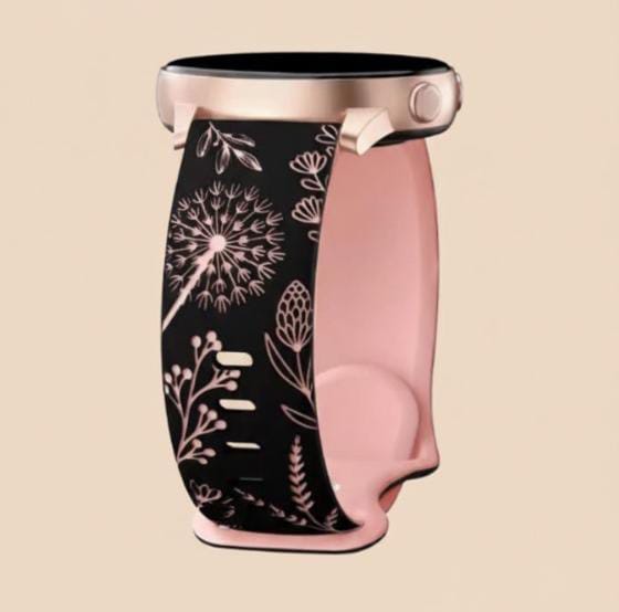 20mm Two-Color Carved Flower Silicone Strap – Universal Quick-Release Band for Samsung Galaxy Watch
