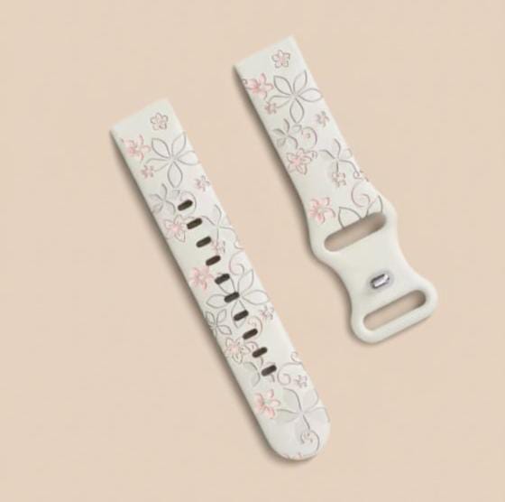20mm Two-Color Carved Flower Silicone Strap – Universal Quick-Release Band for Samsung Galaxy Watch