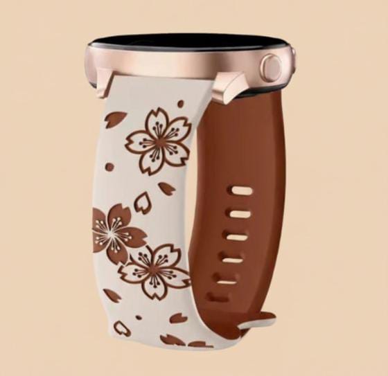 20mm Two-Color Carved Flower Silicone Strap – Universal Quick-Release Band for Samsung Galaxy Watch