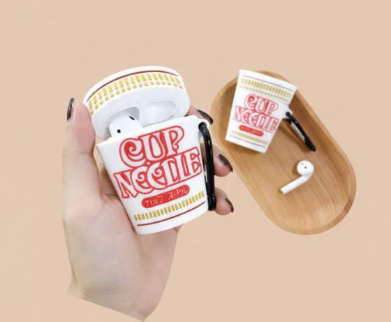 3D Snacks & Drinks AirPods Case – Cartoon Silicone Cover for AirPods 4, AirPods 1–3 & AirPods Pro/Pro 2 (with Hook)