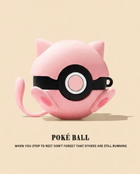 3D Poké-Ball Inspired Silicone AirPods Case – Cute Cartoon Cover with Hook for AirPods Pro & AirPods Pro 2