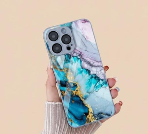 Marble Pattern Tempered Glass iPhone Case