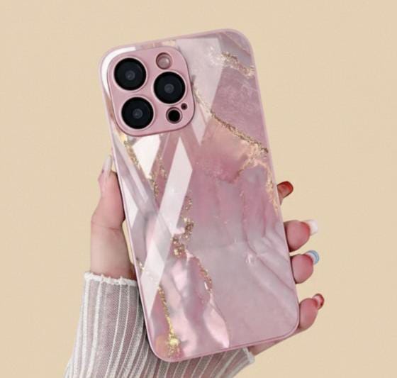 Marble Pattern Tempered Glass iPhone Case
