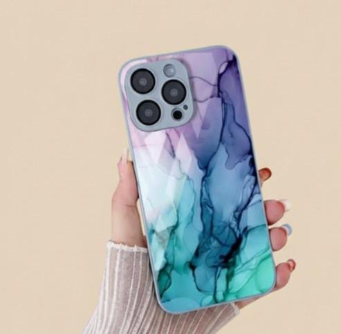 Marble Pattern Tempered Glass iPhone Case