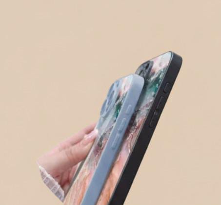 Marble Pattern Tempered Glass iPhone Case