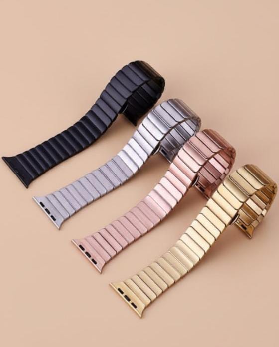 Titanium-Style Metal Strap for Apple Watch – Stainless Steel Bracelet Compatible with Ultra/Ultra 2 & Series 11/10/9/8/7/6/5/4/SE (40/42/44/45/46/49mm)