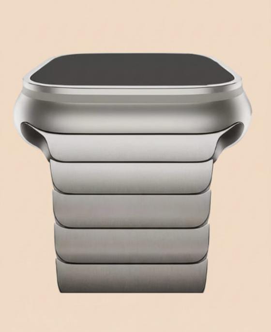 Titanium-Style Metal Strap for Apple Watch – Stainless Steel Bracelet Compatible with Ultra/Ultra 2 & Series 11/10/9/8/7/6/5/4/SE (40/42/44/45/46/49mm)