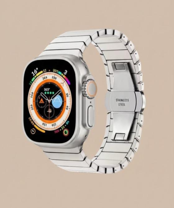 Titanium-Style Metal Strap for Apple Watch – Stainless Steel Bracelet Compatible with Ultra/Ultra 2 & Series 11/10/9/8/7/6/5/4/SE (40/42/44/45/46/49mm)