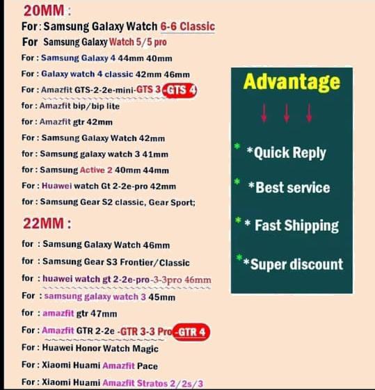 Slim Leather Strap for Samsung Galaxy Watch (7/FE/6/5/5 Pro/4 Classic/Active2) & Huawei Watch GT 4/3 – 20mm / 22mm Quick-Release Band