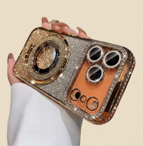 Diamond Glitter Magnetic Bracket iPhone Case