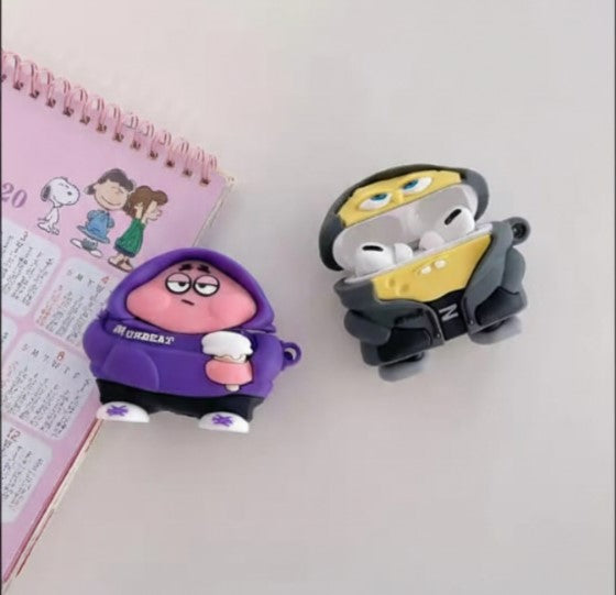 Cute 3D SpongeBob & Patrick Star Silicone Case for AirPods