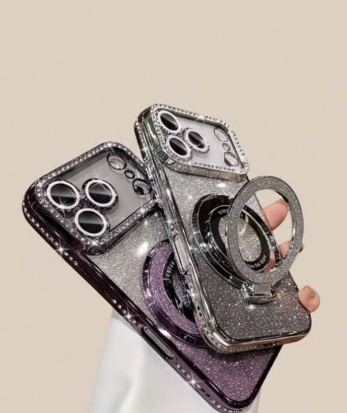Diamond Glitter Magnetic Bracket iPhone Case