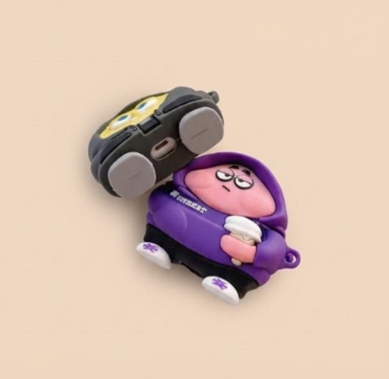 Cute 3D SpongeBob & Patrick Star Silicone Case for AirPods