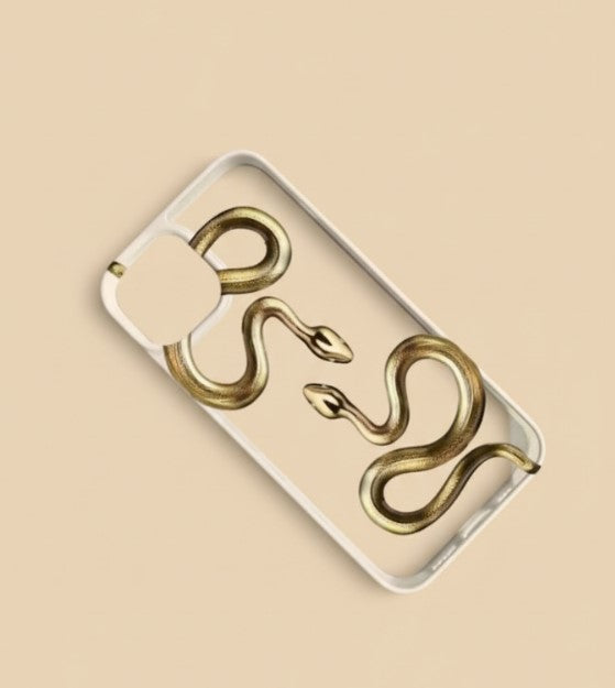 Luxury Black & Gold Snake Pattern Phone Case for iPhone 17/16/15/14/13/12/11 Pro Max, Plus, 16E, XS/XR/X, 7/8, Mini