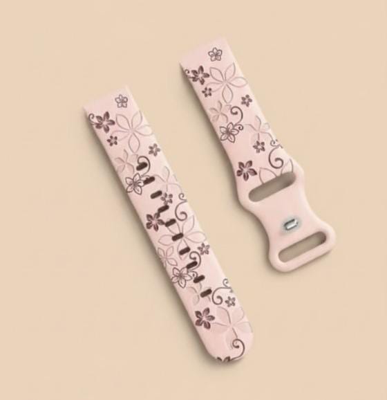 20mm Two-Color Carved Flower Silicone Strap – Universal Quick-Release Band for Samsung Galaxy Watch