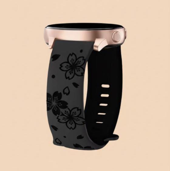 20mm Two-Color Carved Flower Silicone Strap – Universal Quick-Release Band for Samsung Galaxy Watch
