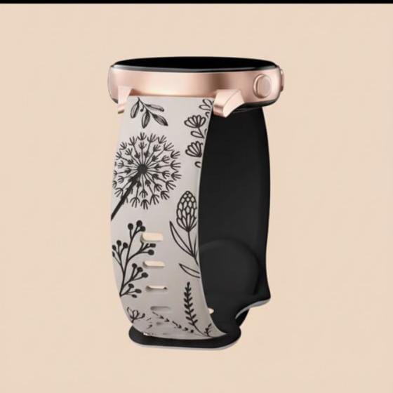 20mm Two-Color Carved Flower Silicone Strap – Universal Quick-Release Band for Samsung Galaxy Watch