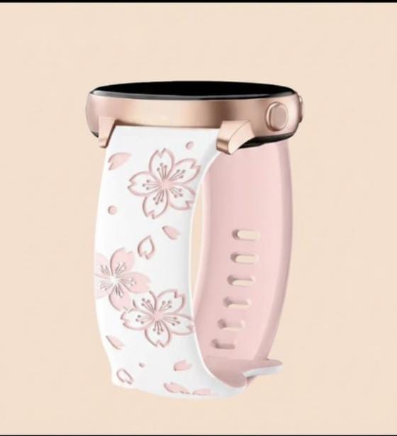 20mm Two-Color Carved Flower Silicone Strap – Universal Quick-Release Band for Samsung Galaxy Watch