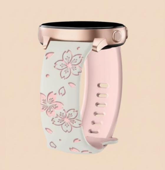 20mm Two-Color Carved Flower Silicone Strap – Universal Quick-Release Band for Samsung Galaxy Watch