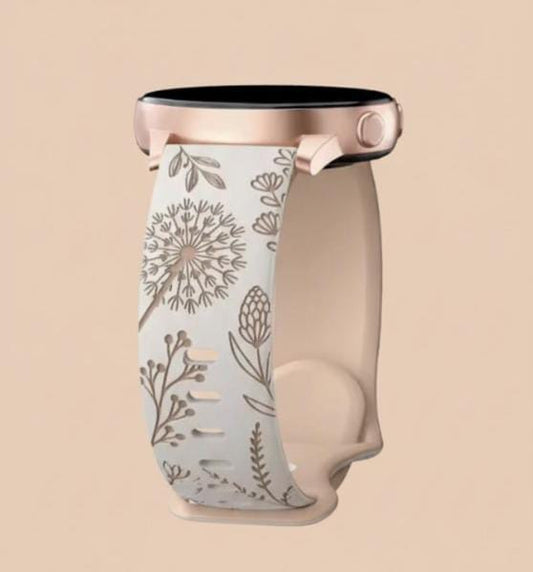 20mm Two-Color Carved Flower Silicone Strap – Universal Quick-Release Band for Samsung Galaxy Watch
