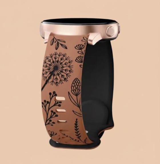 20mm Two-Color Carved Flower Silicone Strap – Universal Quick-Release Band for Samsung Galaxy Watch