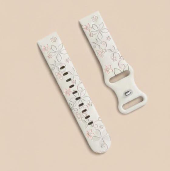 20mm Two-Color Carved Flower Silicone Strap – Universal Quick-Release Band for Samsung Galaxy Watch