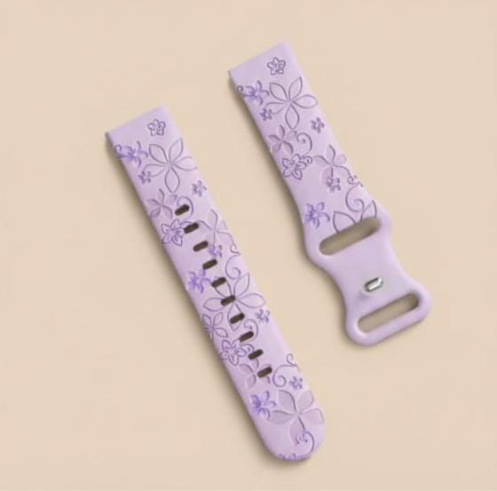 20mm Two-Color Carved Flower Silicone Strap – Universal Quick-Release Band for Samsung Galaxy Watch