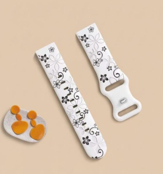 20mm Two-Color Carved Flower Silicone Strap – Universal Quick-Release Band for Samsung Galaxy Watch