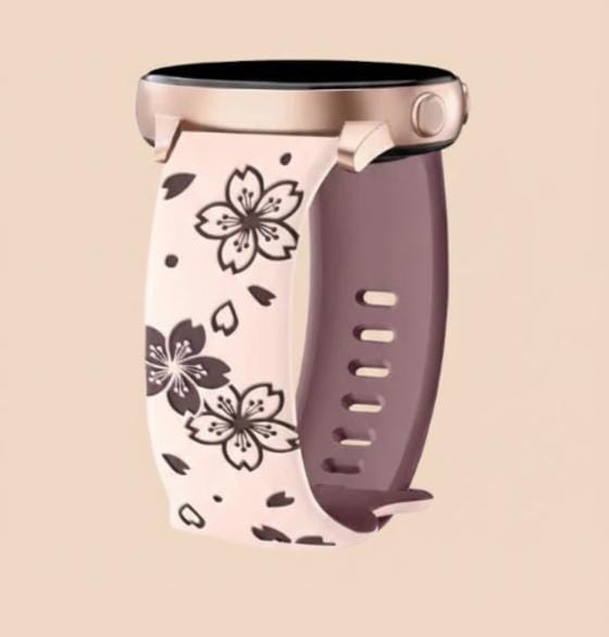 20mm Two-Color Carved Flower Silicone Strap – Universal Quick-Release Band for Samsung Galaxy Watch