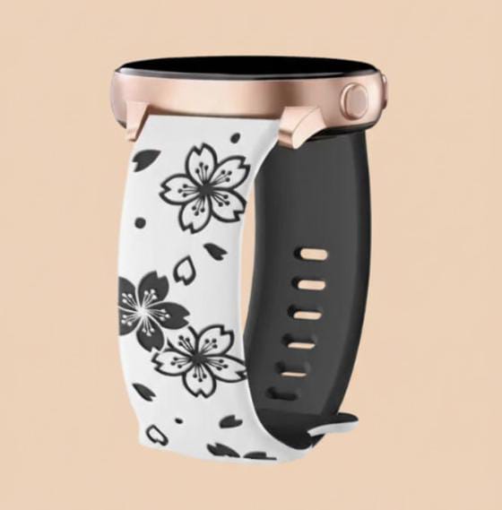 20mm Two-Color Carved Flower Silicone Strap – Universal Quick-Release Band for Samsung Galaxy Watch