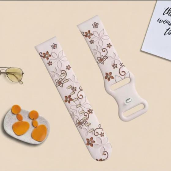 20mm Two-Color Carved Flower Silicone Strap – Universal Quick-Release Band for Samsung Galaxy Watch