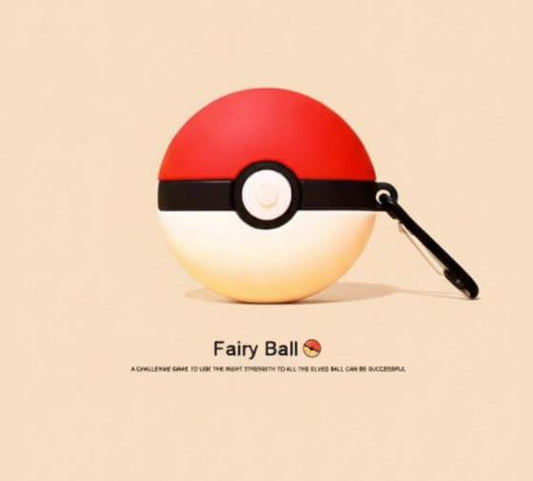 3D Poké-Ball Inspired Silicone AirPods Case – Cute Cartoon Cover with Hook for AirPods Pro & AirPods Pro 2