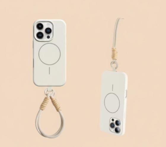 Liquid Silicone Lanyard Strap MagSafe Case