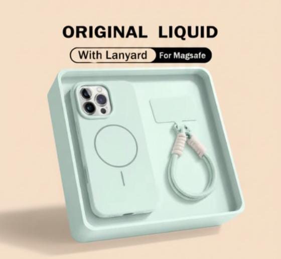 Liquid Silicone Lanyard Strap MagSafe Case