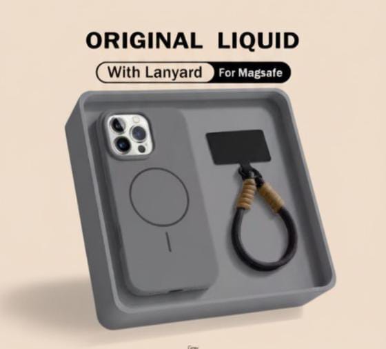Liquid Silicone Lanyard Strap MagSafe Case